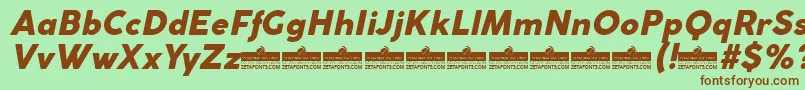 CocogothicHeavyitalicTrial Font – Brown Fonts on Green Background