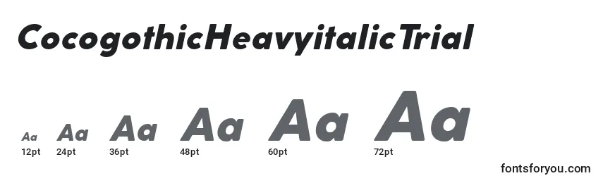 CocogothicHeavyitalicTrial Font Sizes