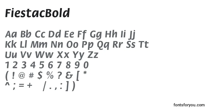 Шрифт FiestacBold – алфавит, цифры, специальные символы
