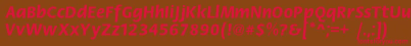フォントFiestacBold – 赤い文字が茶色の背景にあります。