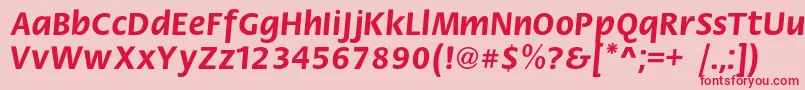 フォントFiestacBold – ピンクの背景に赤い文字