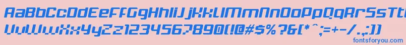 KrunchItalic Font – Blue Fonts on Pink Background
