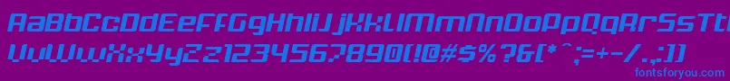 KrunchItalic Font – Blue Fonts on Purple Background