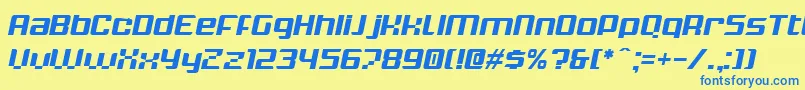 KrunchItalic Font – Blue Fonts on Yellow Background