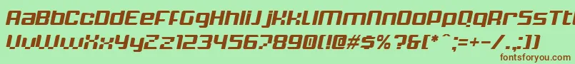 KrunchItalic Font – Brown Fonts on Green Background