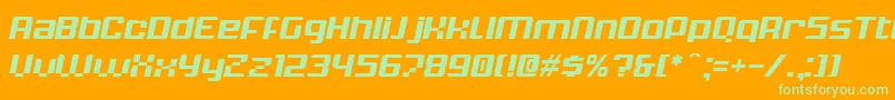 KrunchItalic Font – Green Fonts on Orange Background