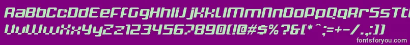 KrunchItalic Font – Green Fonts on Purple Background