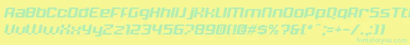 KrunchItalic Font – Green Fonts on Yellow Background