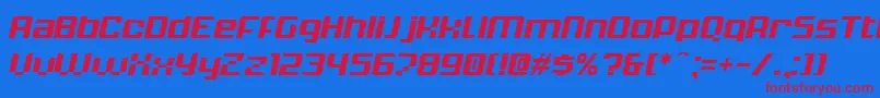 KrunchItalic Font – Red Fonts on Blue Background