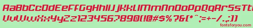 KrunchItalic Font – Red Fonts on Green Background