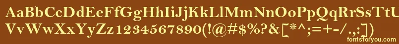 Шрифт BellmtstdBold – жёлтые шрифты на коричневом фоне