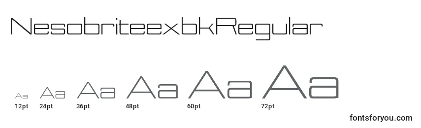 Размеры шрифта NesobriteexbkRegular