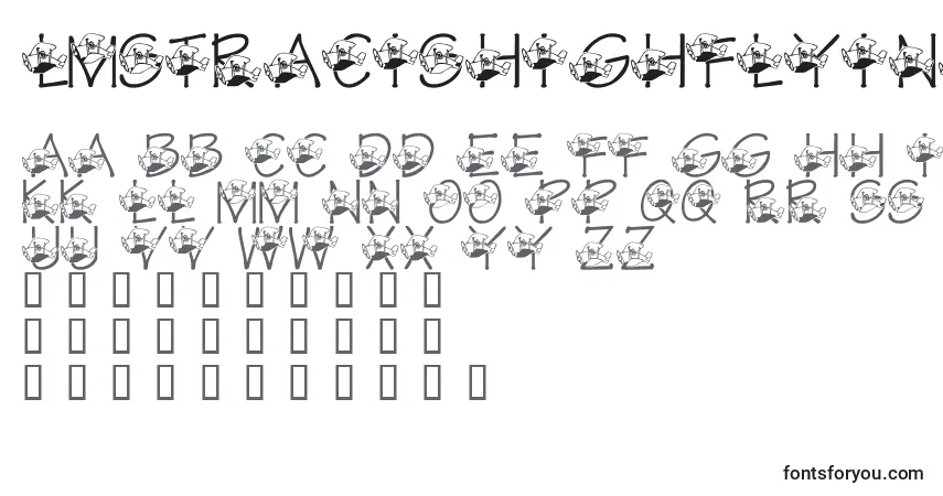 Schriftart LmsTracisHighFlyingHubby – Alphabet, Zahlen, spezielle Symbole