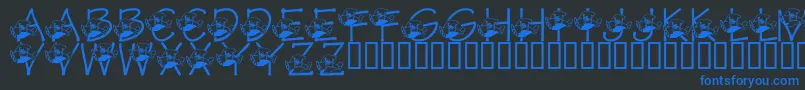 LmsTracisHighFlyingHubby Font – Blue Fonts on Black Background