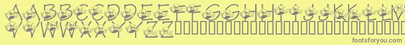Шрифт LmsTracisHighFlyingHubby – серые шрифты на жёлтом фоне
