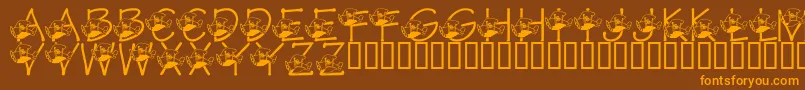 fuente LmsTracisHighFlyingHubby – Fuentes Naranjas Sobre Fondo Marrón
