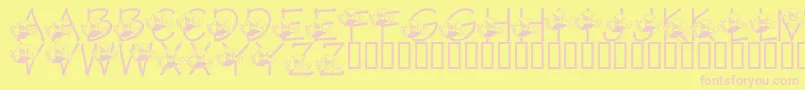 LmsTracisHighFlyingHubby Font – Pink Fonts on Yellow Background