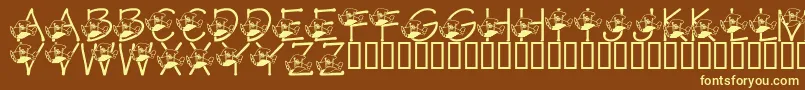 fuente LmsTracisHighFlyingHubby – Fuentes Amarillas Sobre Fondo Marrón