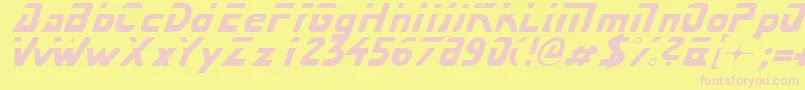 NextStarKursiv Font – Pink Fonts on Yellow Background