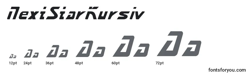 NextStarKursiv Font Sizes
