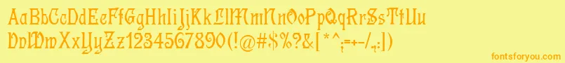 Germanica Font – Orange Fonts on Yellow Background