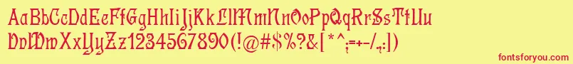 Germanica Font – Red Fonts on Yellow Background