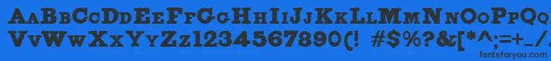 FigginsbruteTrash-fontti – mustat fontit sinisellä taustalla