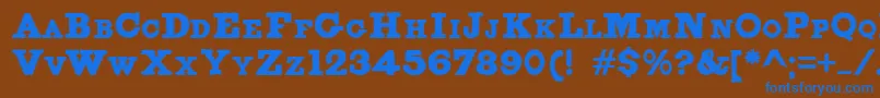 FigginsbruteTrash Font – Blue Fonts on Brown Background