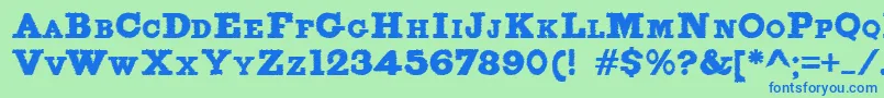 FigginsbruteTrash Font – Blue Fonts on Green Background