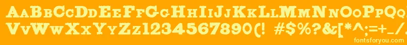 FigginsbruteTrash Font – Yellow Fonts on Orange Background