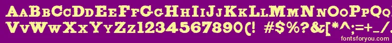 FigginsbruteTrash Font – Yellow Fonts on Purple Background