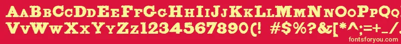 FigginsbruteTrash Font – Yellow Fonts on Red Background