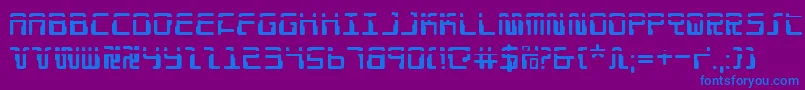 Droidloverlaser-Schriftart – Blaue Schriften auf violettem Hintergrund