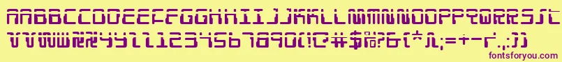 Droidloverlaser Font – Purple Fonts on Yellow Background