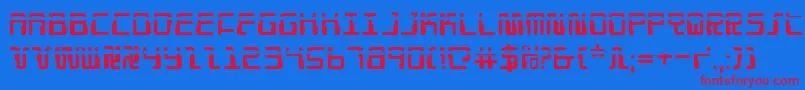 Droidloverlaser-Schriftart – Rote Schriften auf blauem Hintergrund