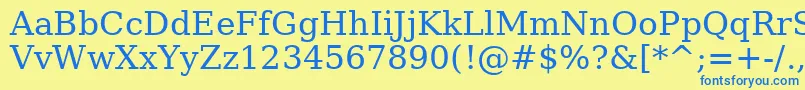 AeAlmanzomah Font – Blue Fonts on Yellow Background