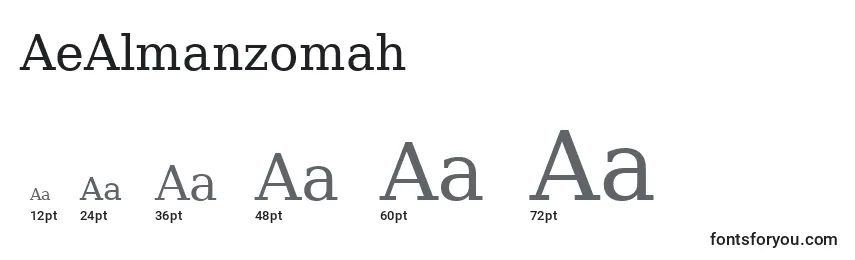Размеры шрифта AeAlmanzomah
