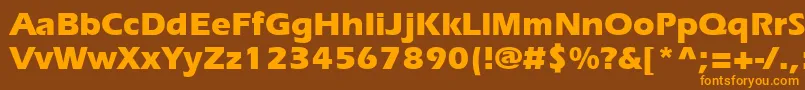 Weitere Informationen zur ErieBold-Schriftart ErieBold-Schriftart – Orangefarbene Schriften auf braunem Hintergrund