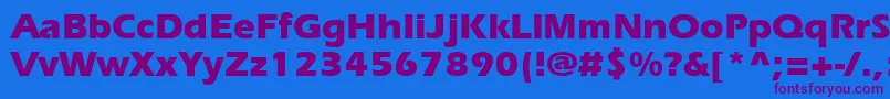 Saiba mais sobre a fonte ErieBold Fonte ErieBold – fontes roxas em um fundo azul