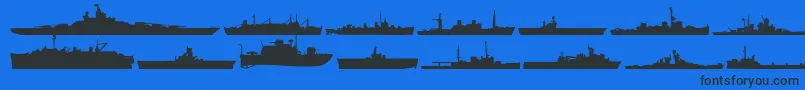 Usnavy-Schriftart – Schwarze Schriften auf blauem Hintergrund