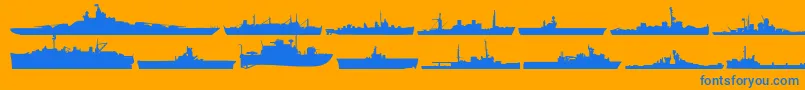 フォントUsnavy – オレンジの背景に青い文字