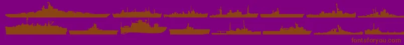 Usnavy Font – Brown Fonts on Purple Background