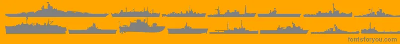 Usnavy-Schriftart – Graue Schriften auf orangefarbenem Hintergrund