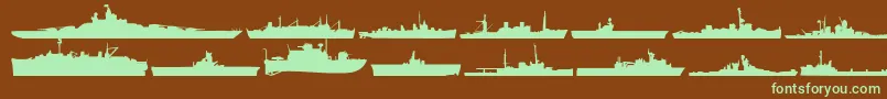 Czcionka Usnavy – zielone czcionki na brązowym tle