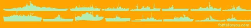 フォントUsnavy – オレンジの背景に緑のフォント