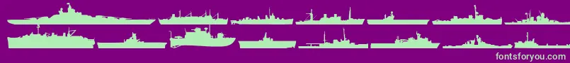 Czcionka Usnavy – zielone czcionki na fioletowym tle