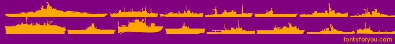 Usnavy-Schriftart – Orangefarbene Schriften auf violettem Hintergrund