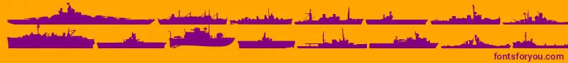 Usnavy-fontti – violetit fontit oranssilla taustalla