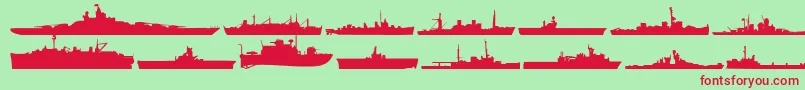 Usnavy-Schriftart – Rote Schriften auf grünem Hintergrund