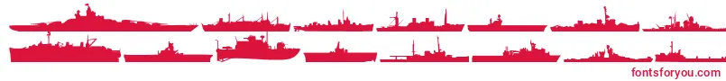 Usnavy-Schriftart – Rote Schriften auf weißem Hintergrund